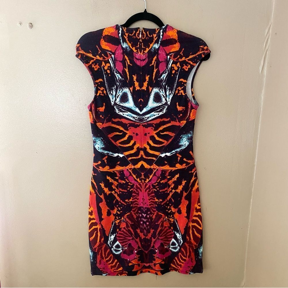 McQ Alexander McQueen Interlock dress kaleidoscope print knit bodycon mini L - Picture 10 of 13
